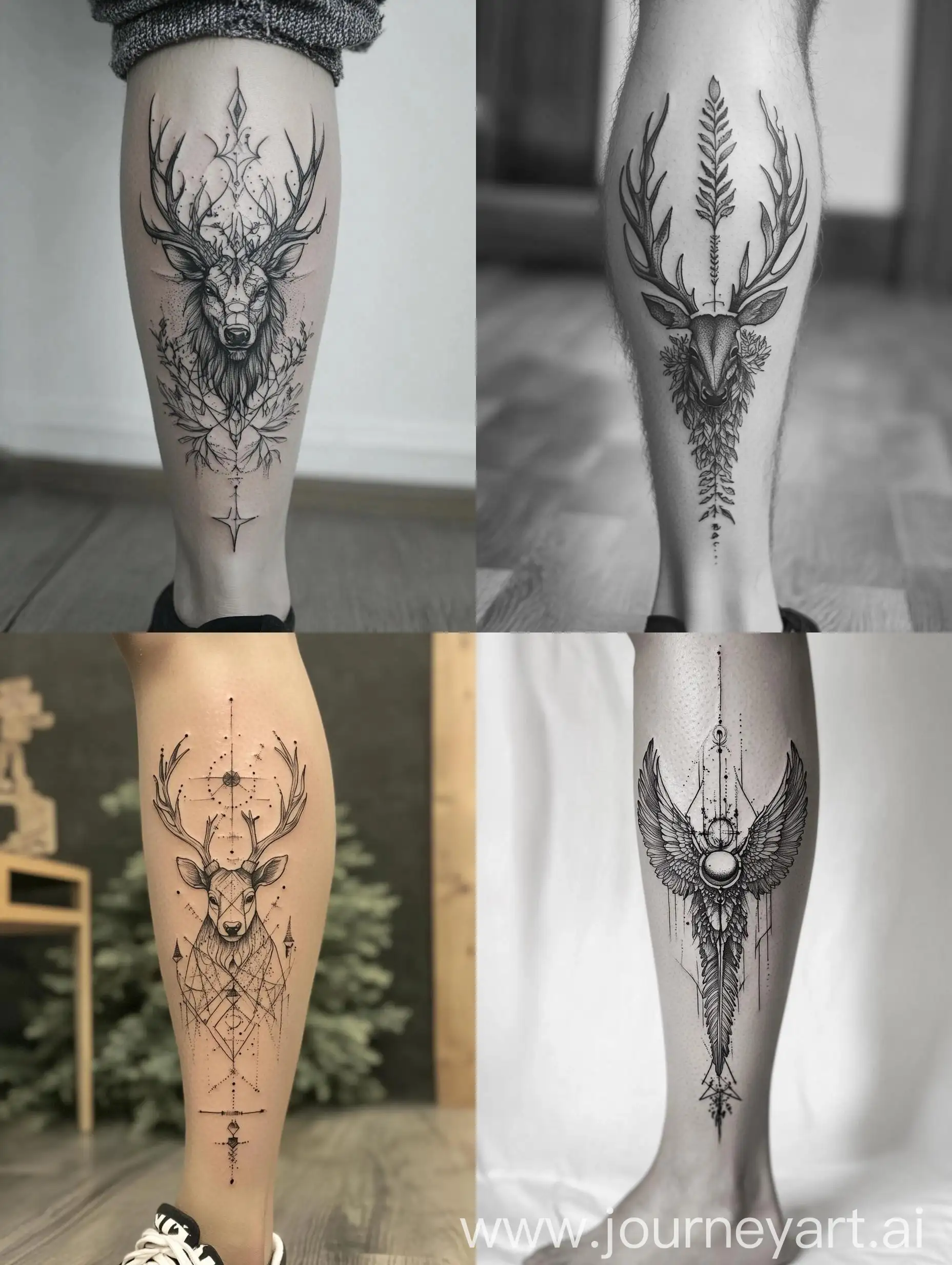 Scandinavian-Style-Tattoo-Sketch-on-Leg