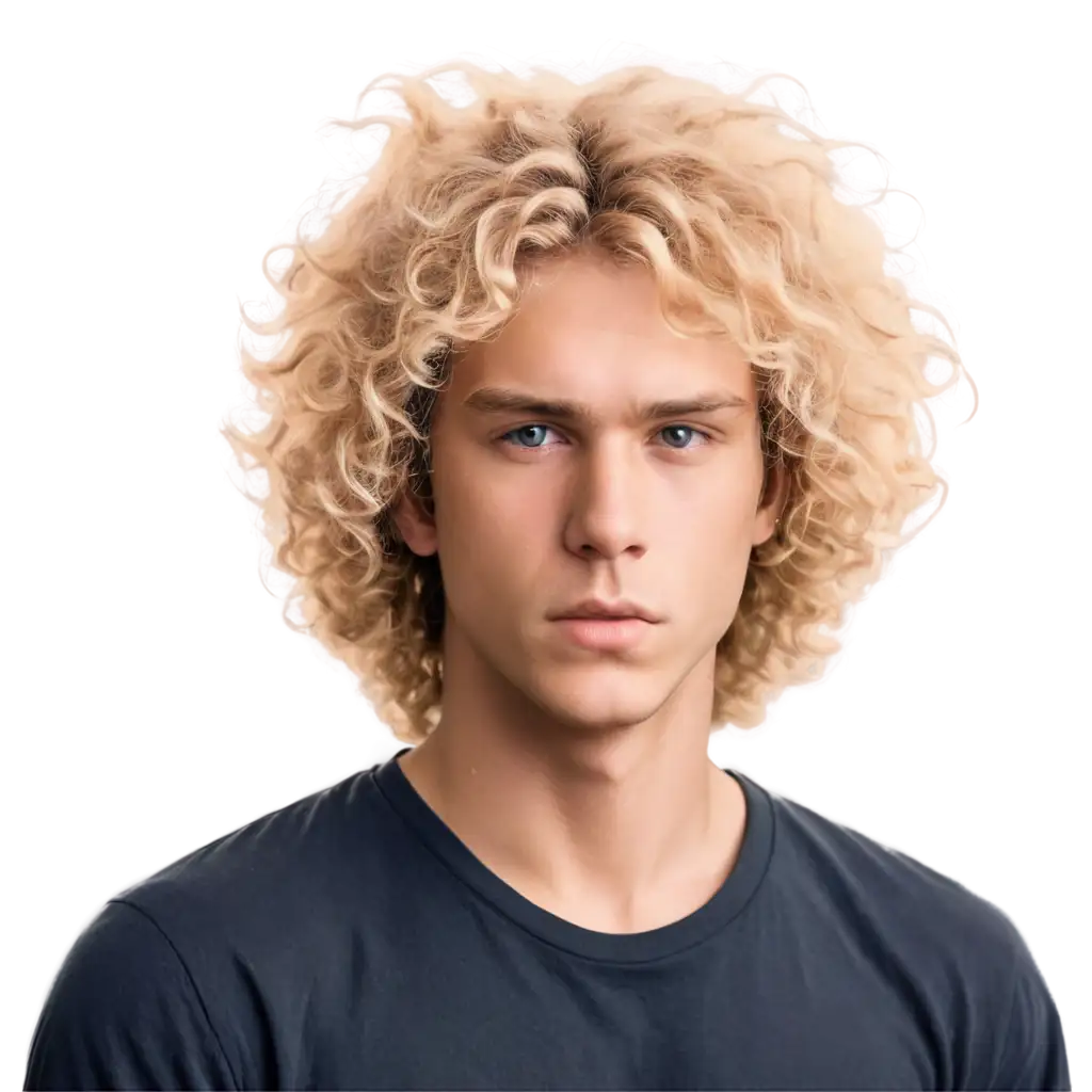 Fantasy-Portrait-of-a-25YearOld-Male-with-Blond-Curly-Hair-SemiRealistic-PNG-Image