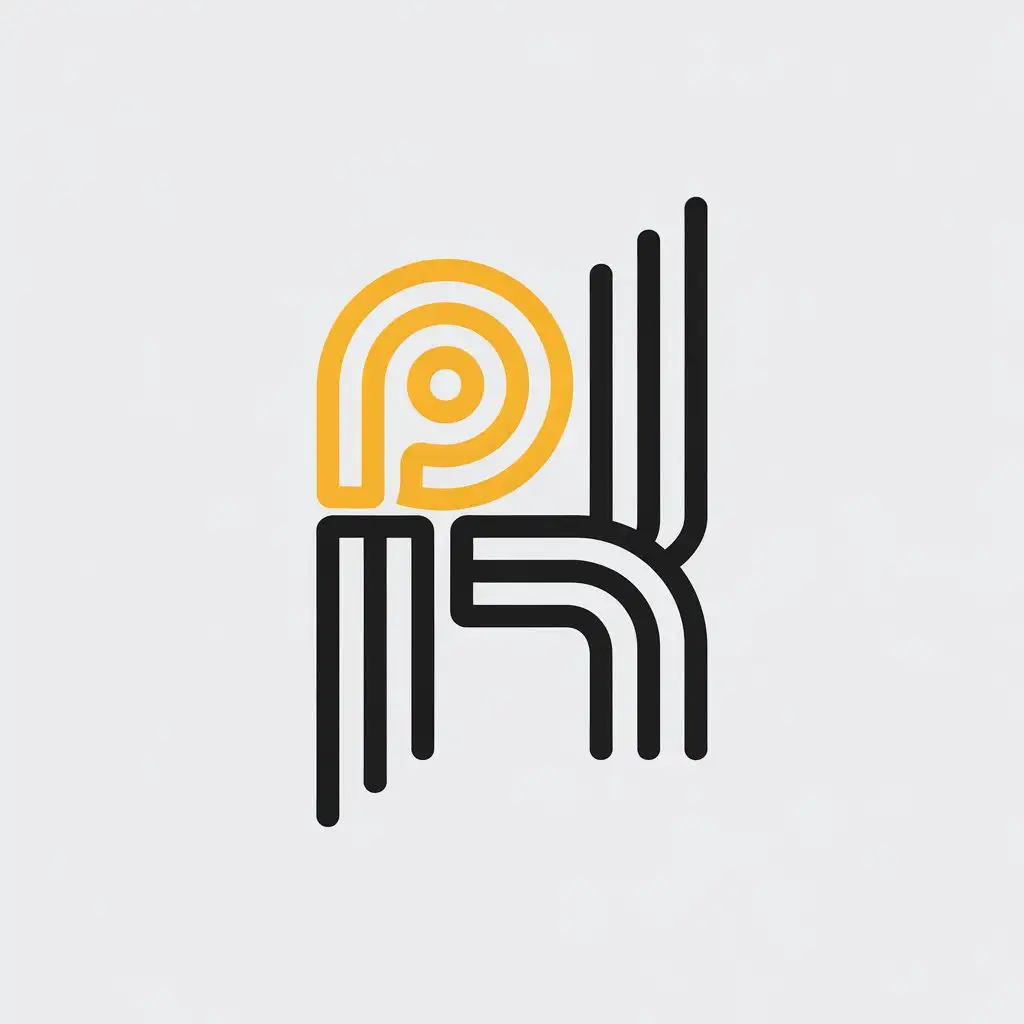 LOGO Design For PH Minimalistic Black and Yellow Lines Symbolizing Clarity in Internet Industry