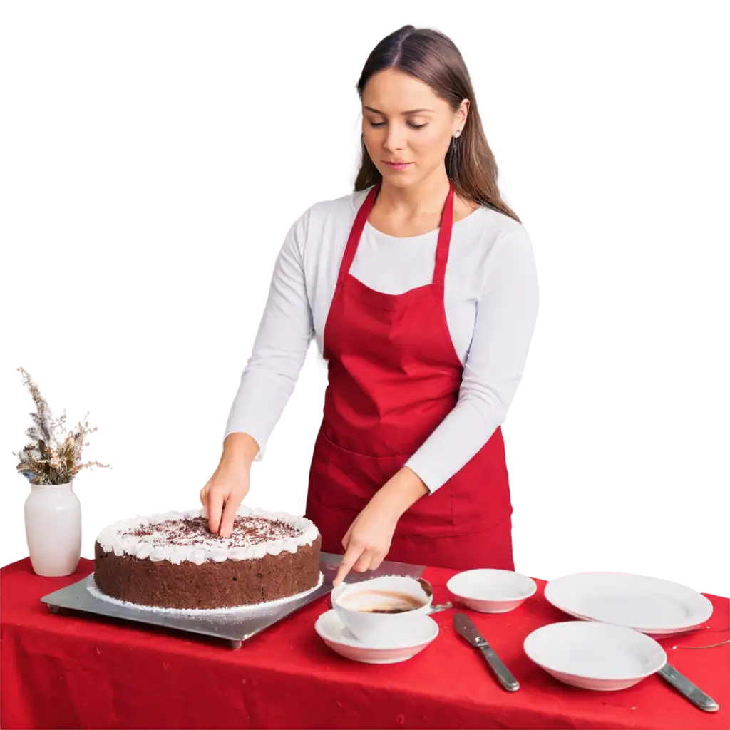 PNG-Image-of-a-Woman-Making-a-Cake-HighQuality-Image-for-Various-Creative-Uses