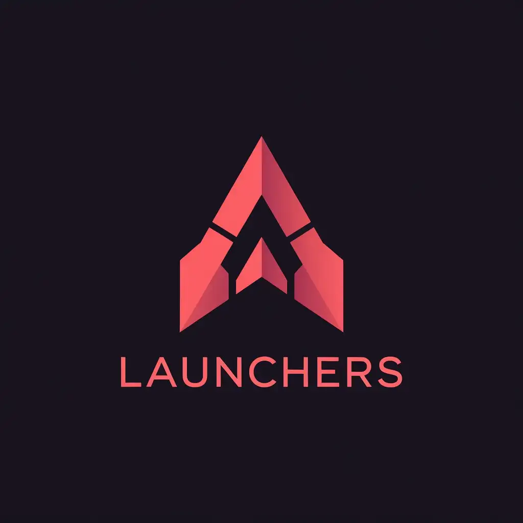 LOGO Design for Launchers Crimson Red Black Rocket A Symbol for Technology Industry