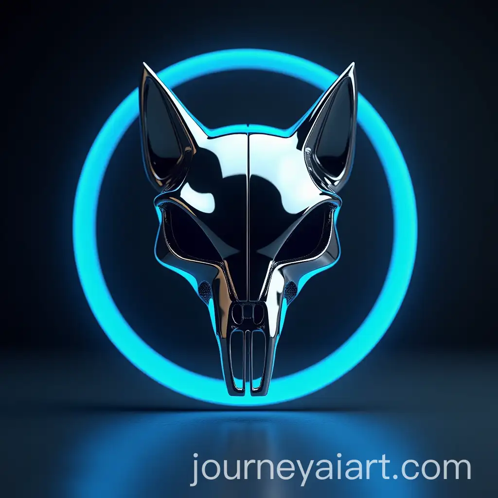 Sleek-3D-Metallic-Cat-Skull-Logo-in-Minimalist-Futuristic-Design