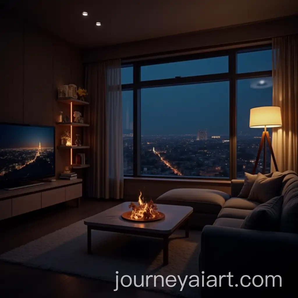 Cozy-Nighttime-Living-Room-Ambiance