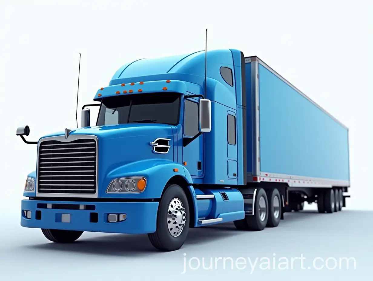 Heavy-Duty-Mack-Truck-with-Logistic-Trailer-in-Blue-Logo-Design