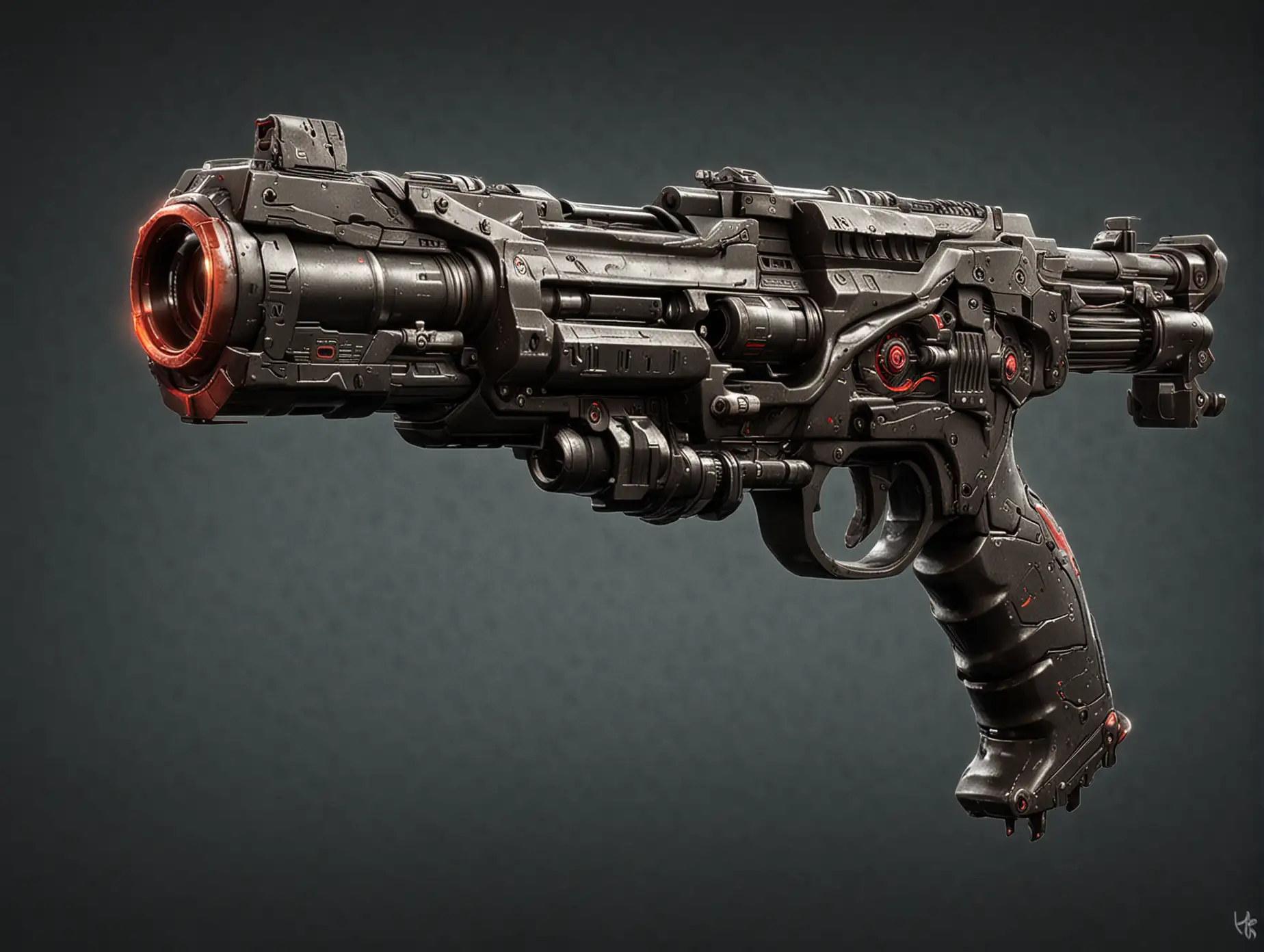 V1's blaster 'piercer' from game 'Ultrakill'.