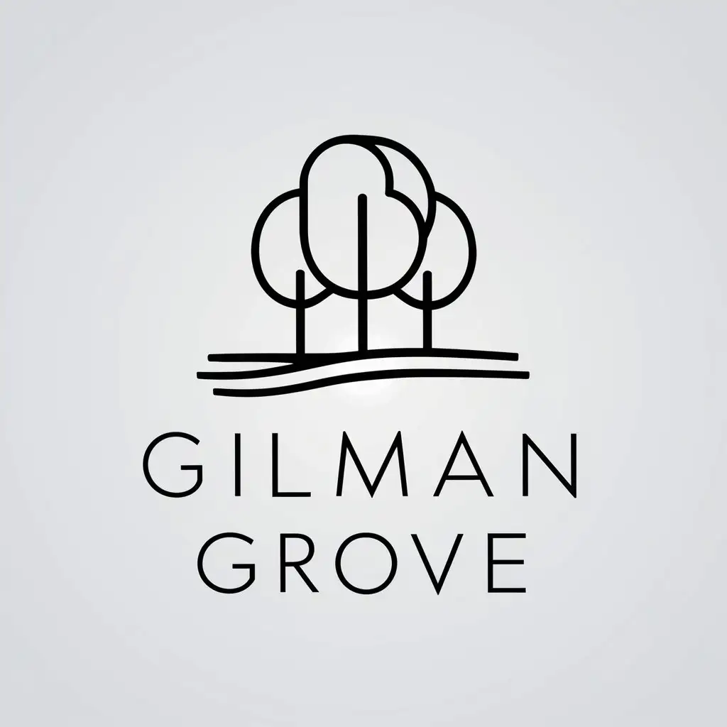 LOGO Design for Gilman Grove Minimalistic Grove of Trees with Clear Background