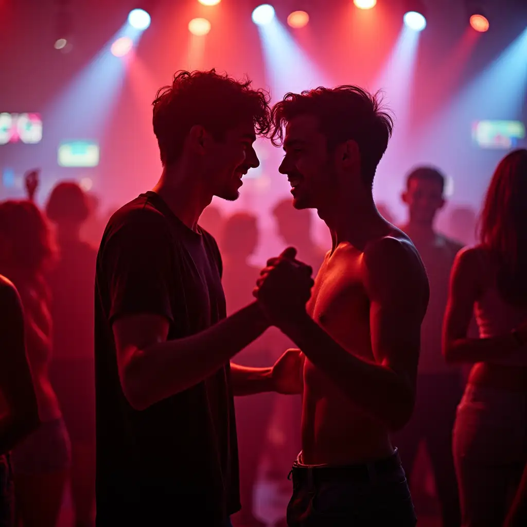 Dynamic Duo Dancing at a Club Captivating Nightlife Imagery