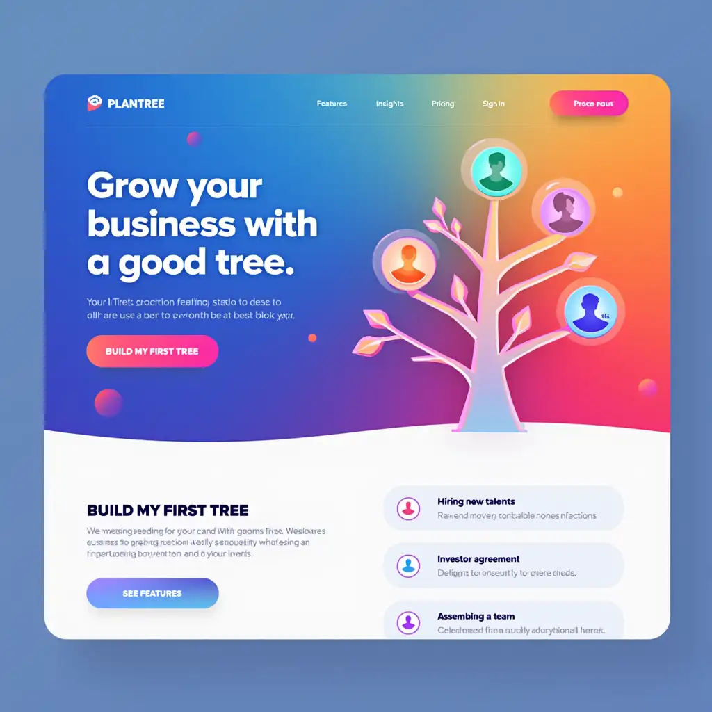 Modern-Website-Landing-Page-Design-for-PLANTREE-with-Gradient-Background