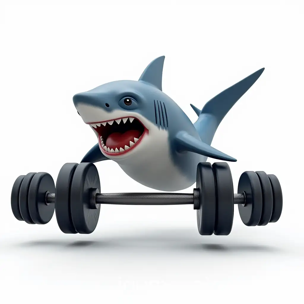 AI-Image-Prompt-ExpansionHyperRealistic-Shark-Lifting-Dumbbells-in-a-White-Background