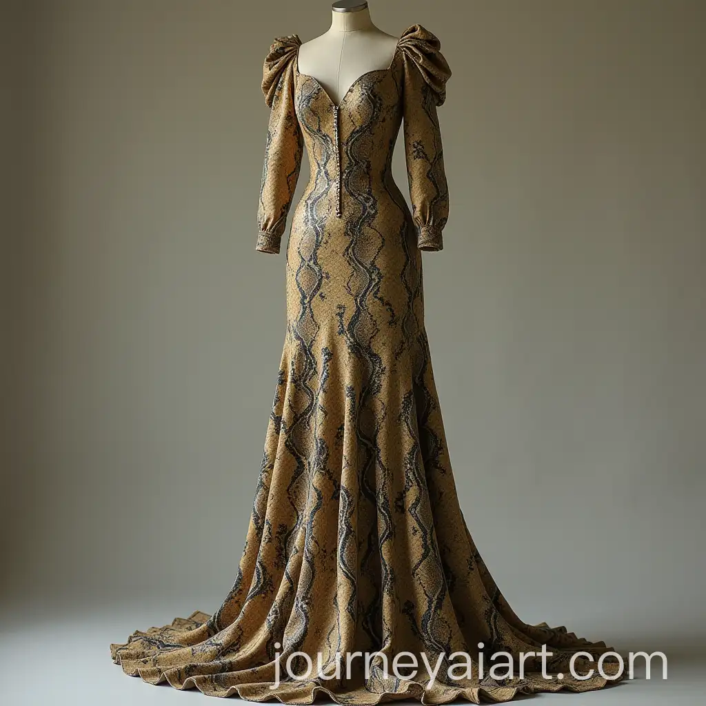 Elegant-Dress-with-Snake-Design