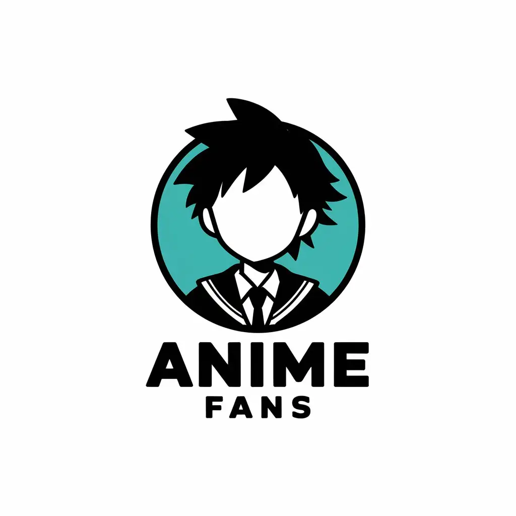 LOGO Design for Anime Fans Dynamic Anime People Icon on Clear Background