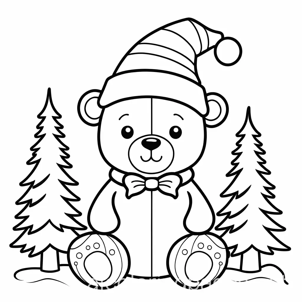 Cute-Bear-in-Christmas-Hat-Coloring-Page-for-Kids