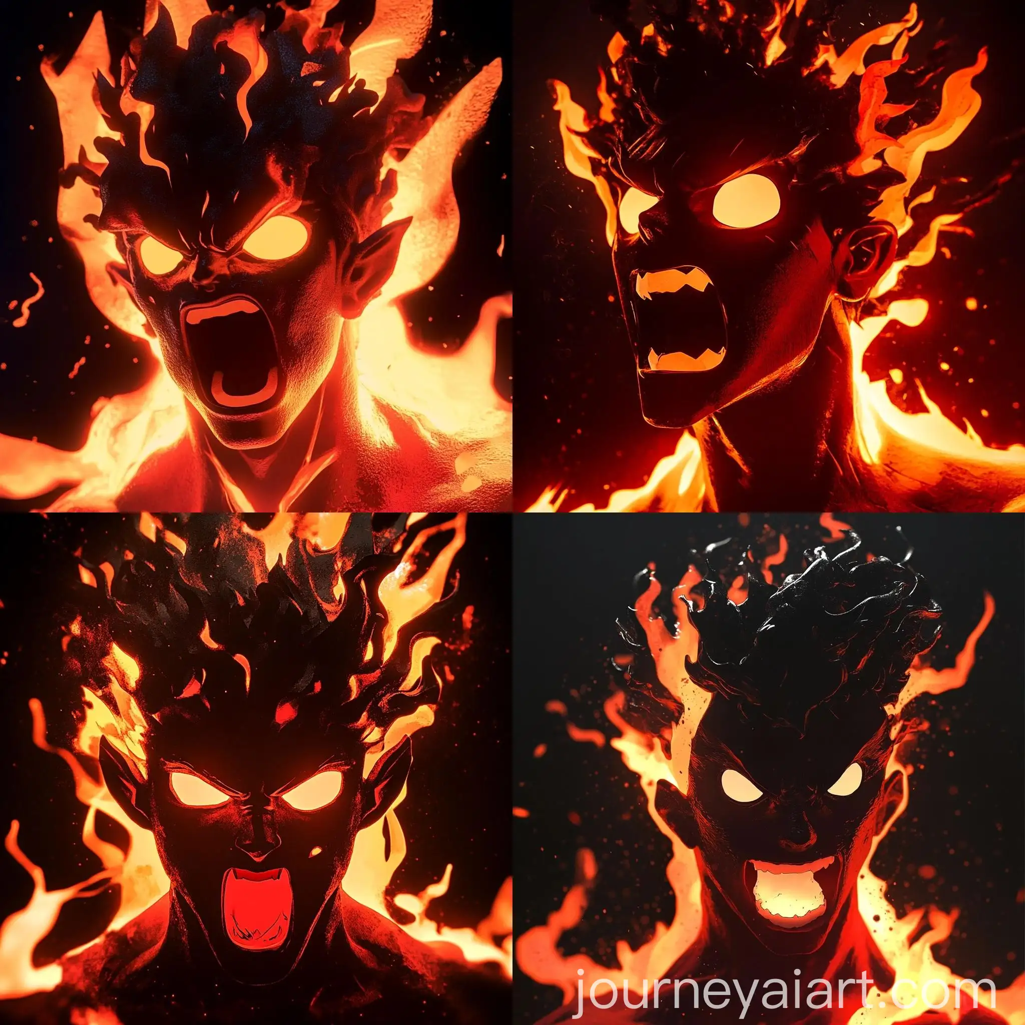 Intense-Anime-Demon-Sculpture-Face-in-Fiery-Silhouette