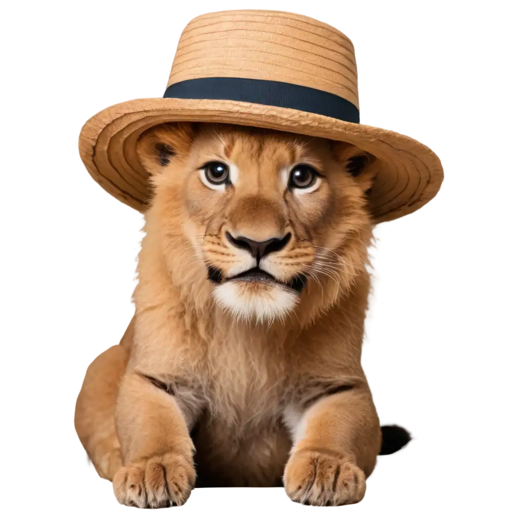 PNG-Image-Majestic-Lion-Wearing-a-Hat