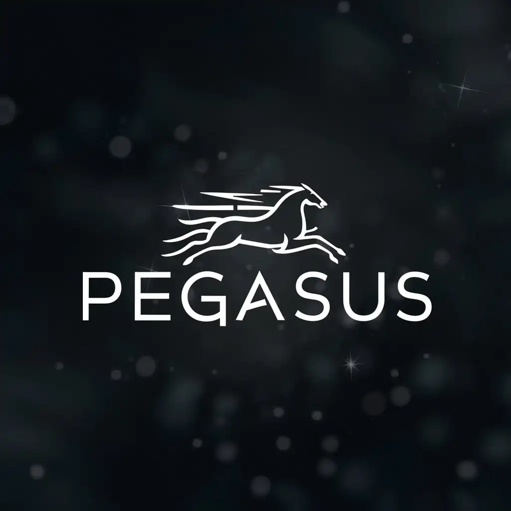 Minimalistic Pegasus Logo Design for Music