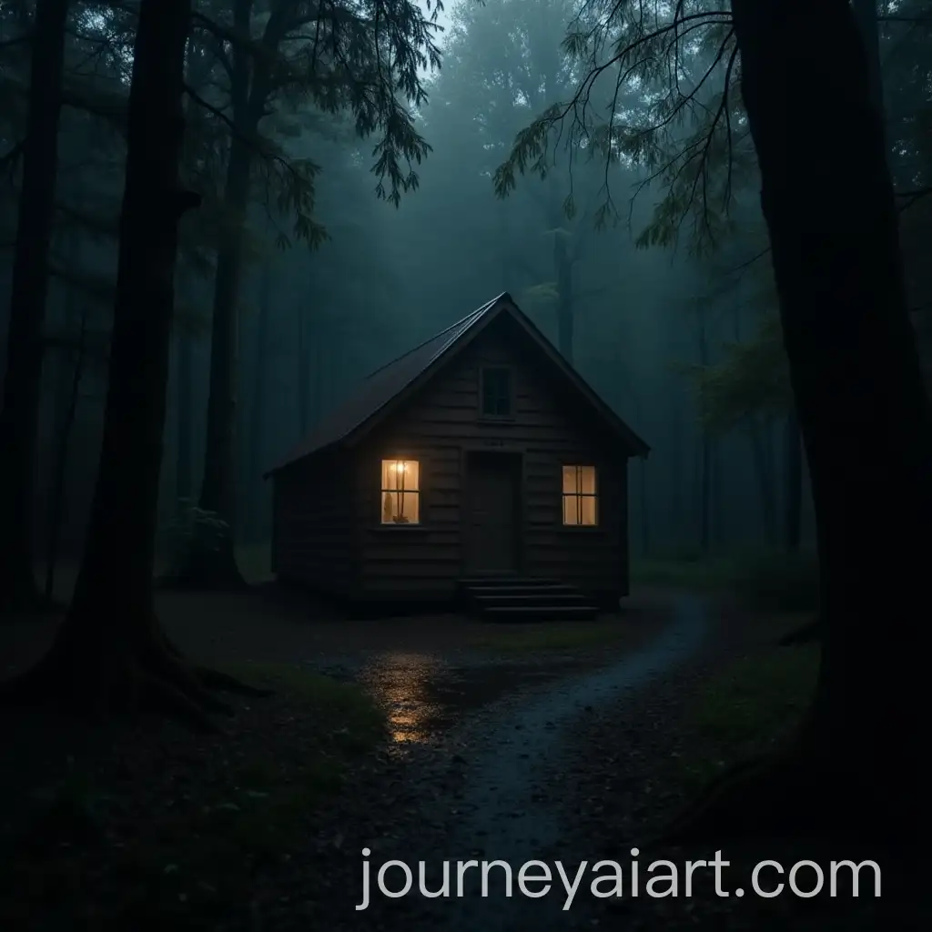 Mysterious-Cabin-in-the-Woods-on-a-Rainy-Dark-Day