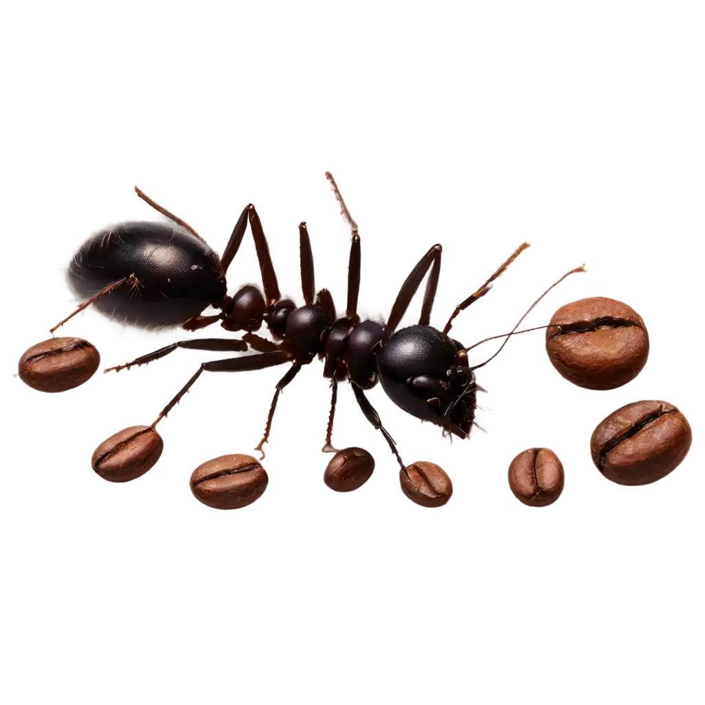 Stunning-PNG-of-a-Black-Ant-with-Coffee-Seeds-Perfect-for-Nature-and-Coffee-Lovers