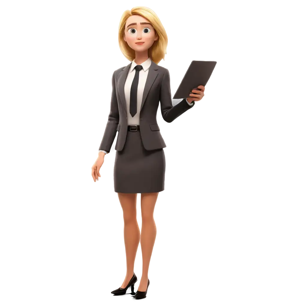 Young-Blonde-Woman-in-Pixar-Style-Business-Executive-PNG-Image