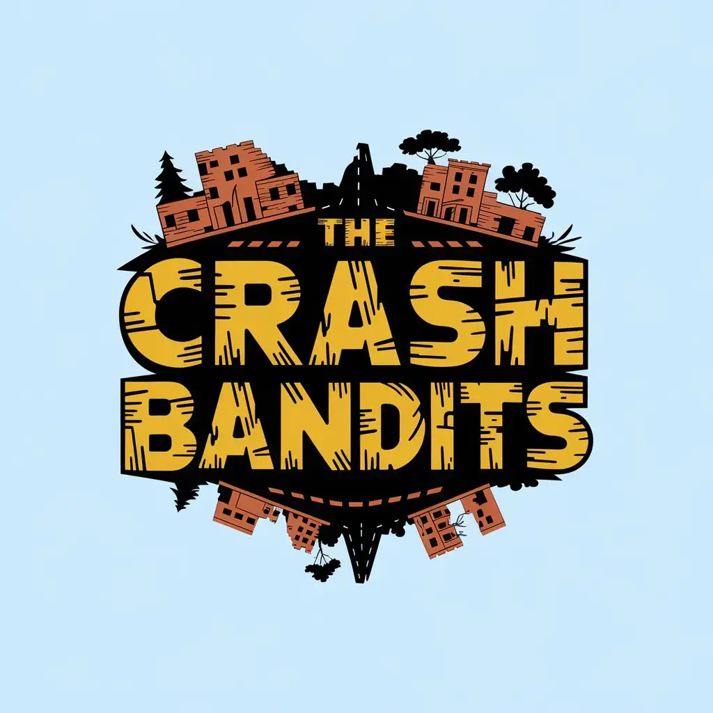 LOGO Design for The Crash Bandits Vector with Town Theme and Moderate Style on Clear Background