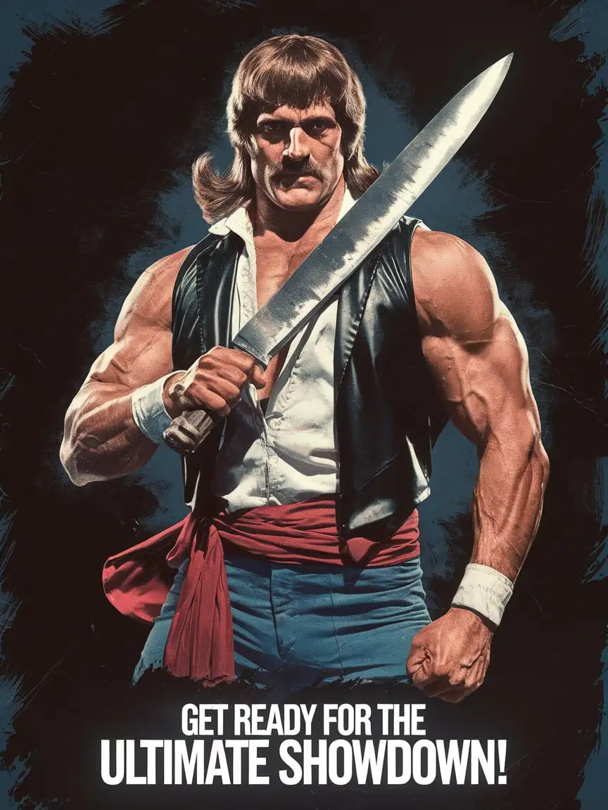 Vintage 80s BGrade Action Movie Poster Design