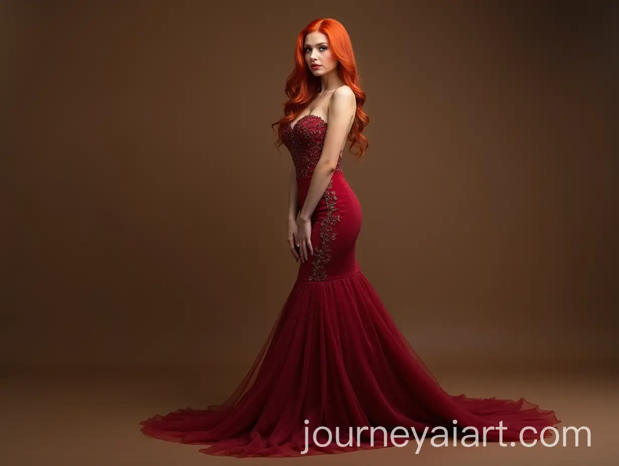 Elegant-Young-Woman-in-Flowing-Evening-Dress-with-Long-Wavy-Red-Hair