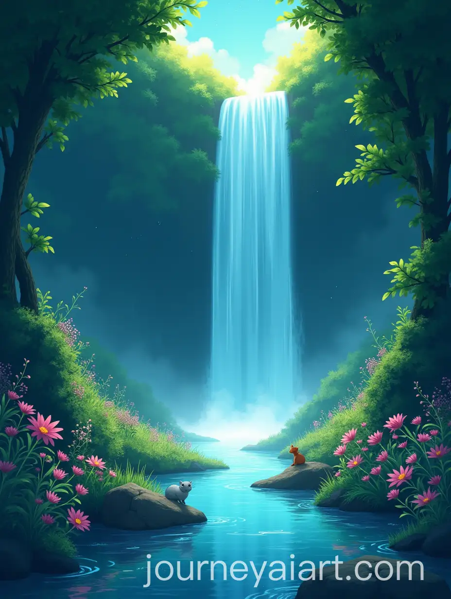 Enchanting-Studio-GhibliInspired-Hidden-Waterfall-in-Lush-Nature