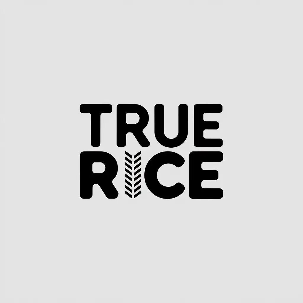 LOGO Design for True Rice Minimalist Vector Design with Rice Symbol and Clear Background