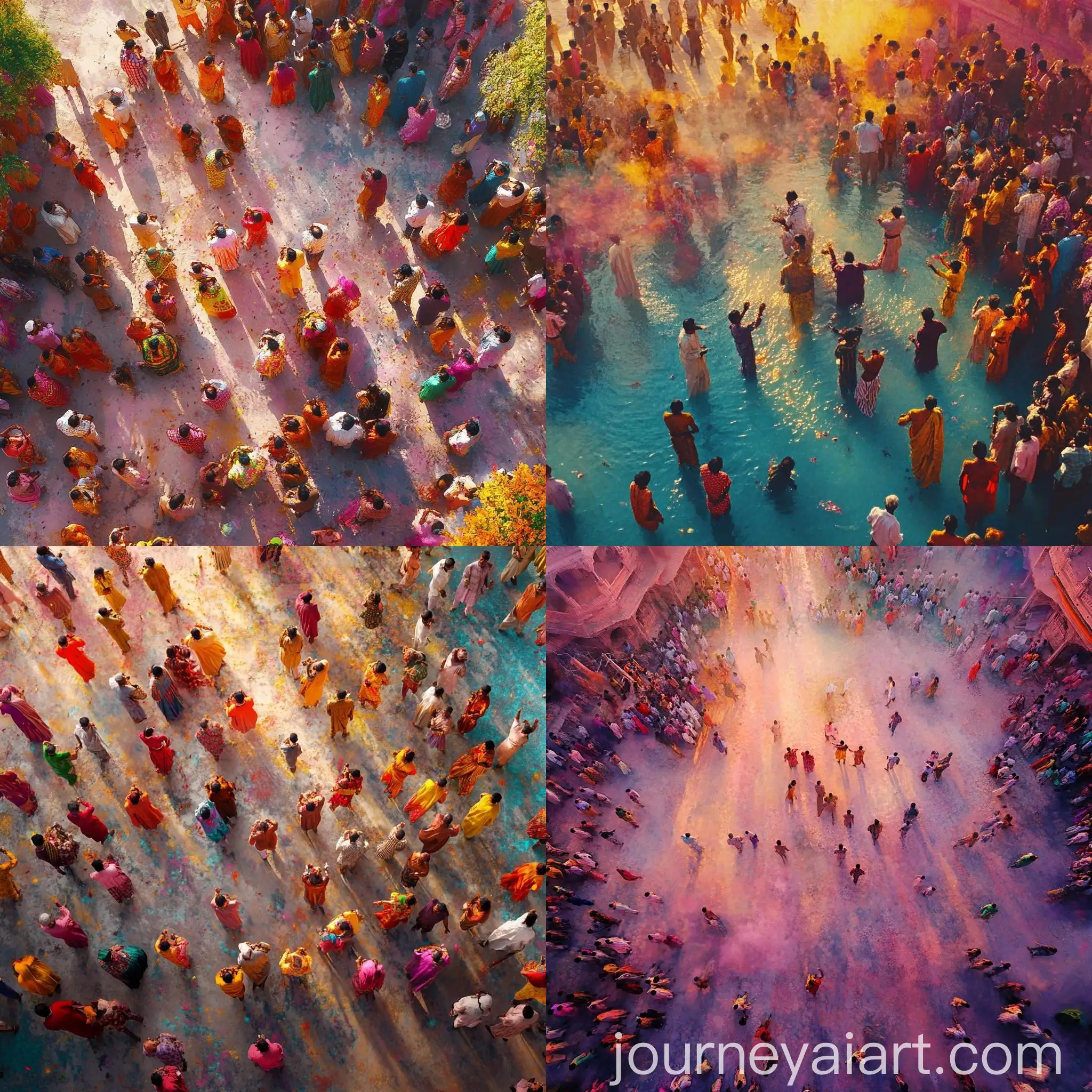 Vibrant-Holy-Festival-Celebration-with-Traditional-Costumes-at-Sunset
