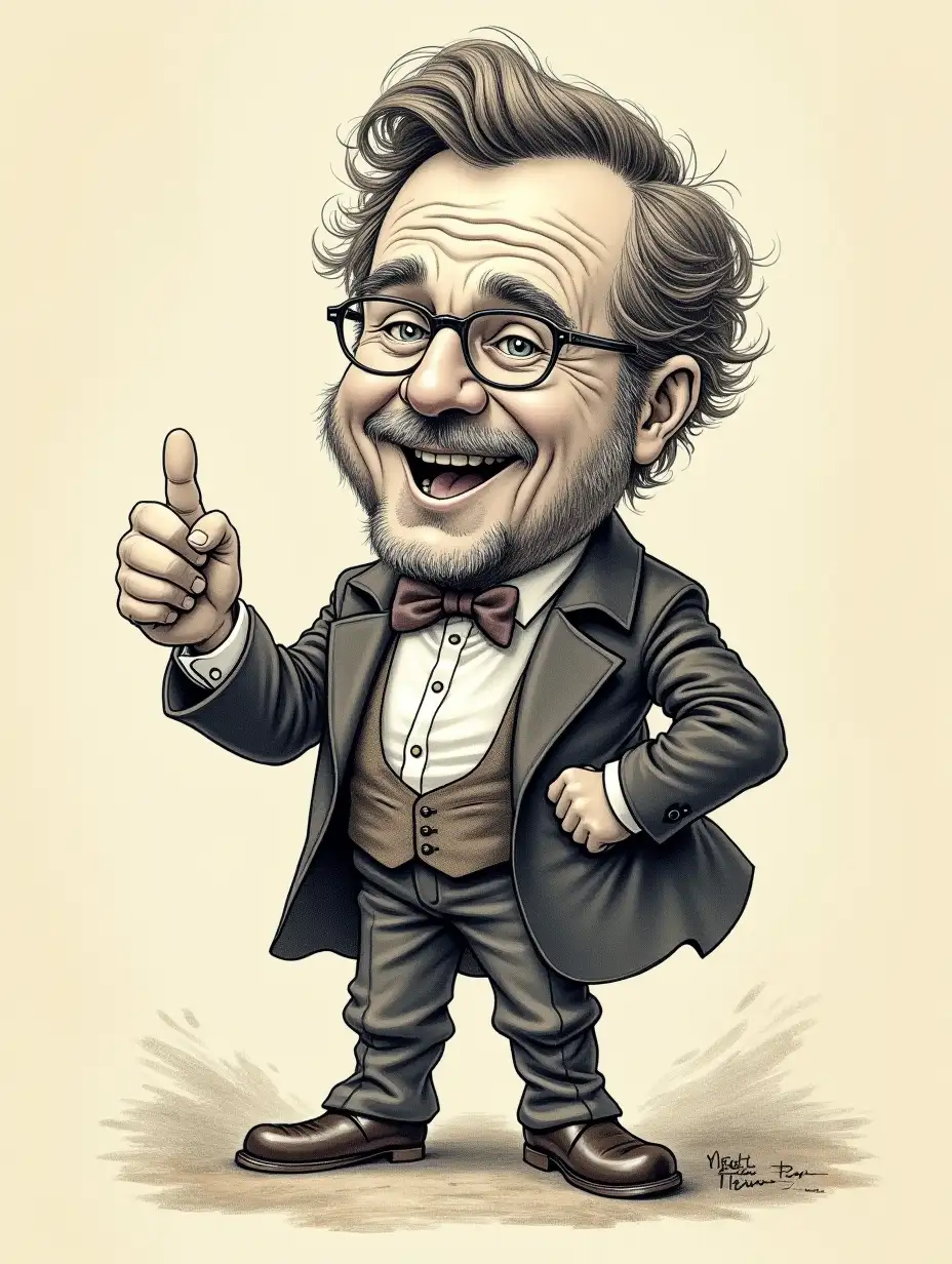 draw Robin Williams, in the style of a 1870's newspaper political cartoon