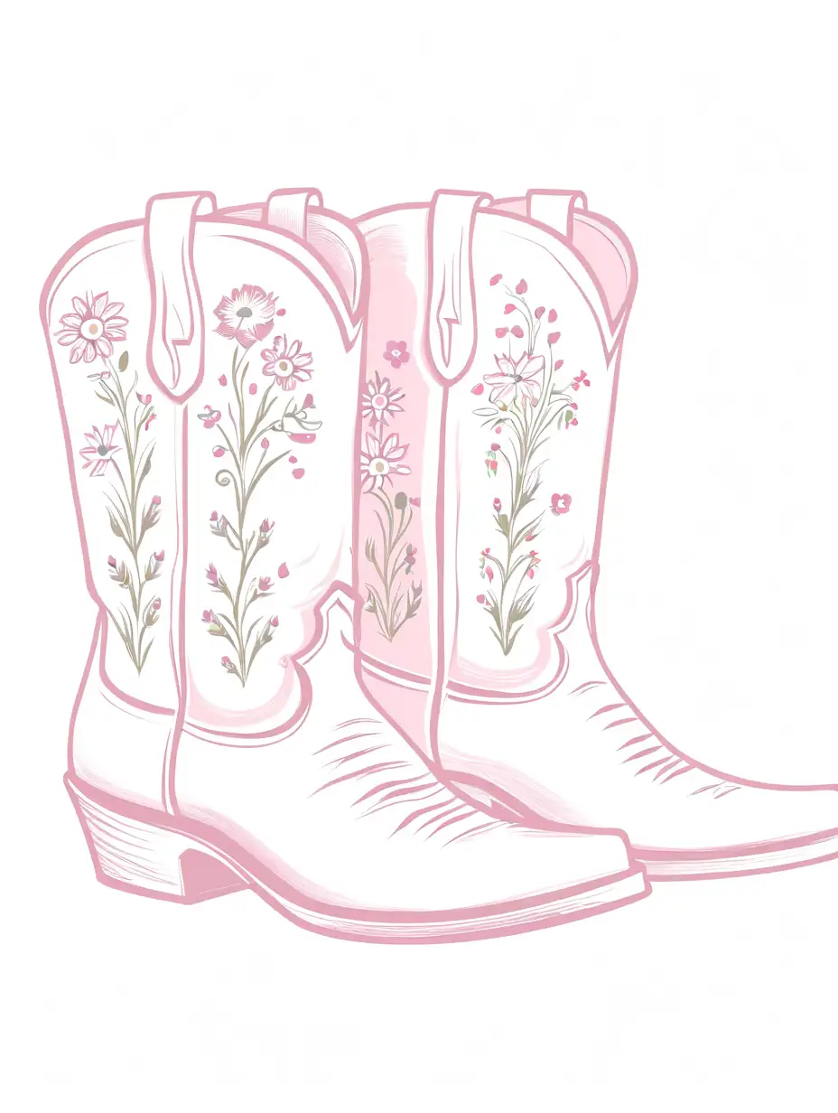 Cowboy Boots with Wildflowers