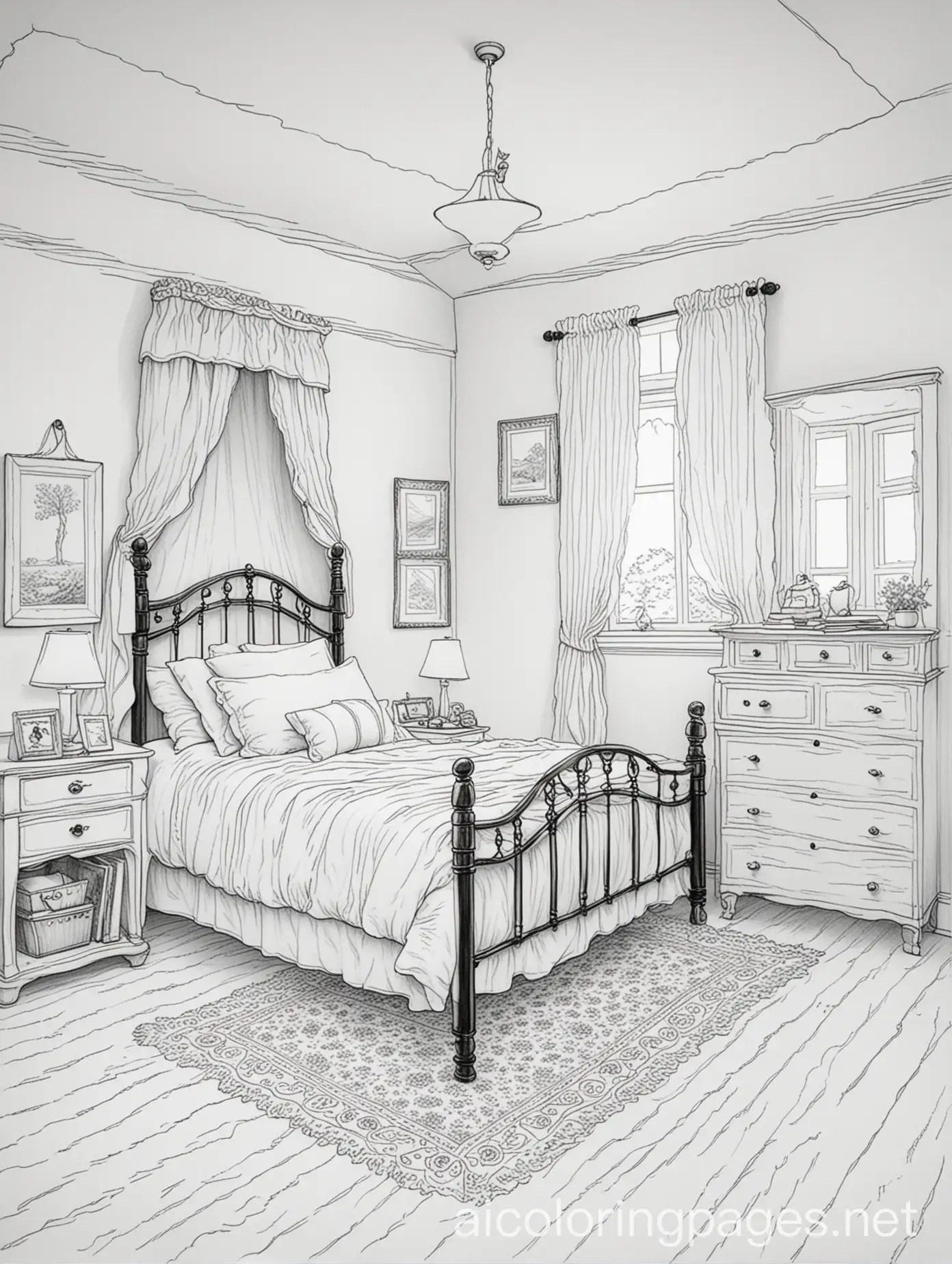 Country-Bedroom-Coloring-Page-for-Children