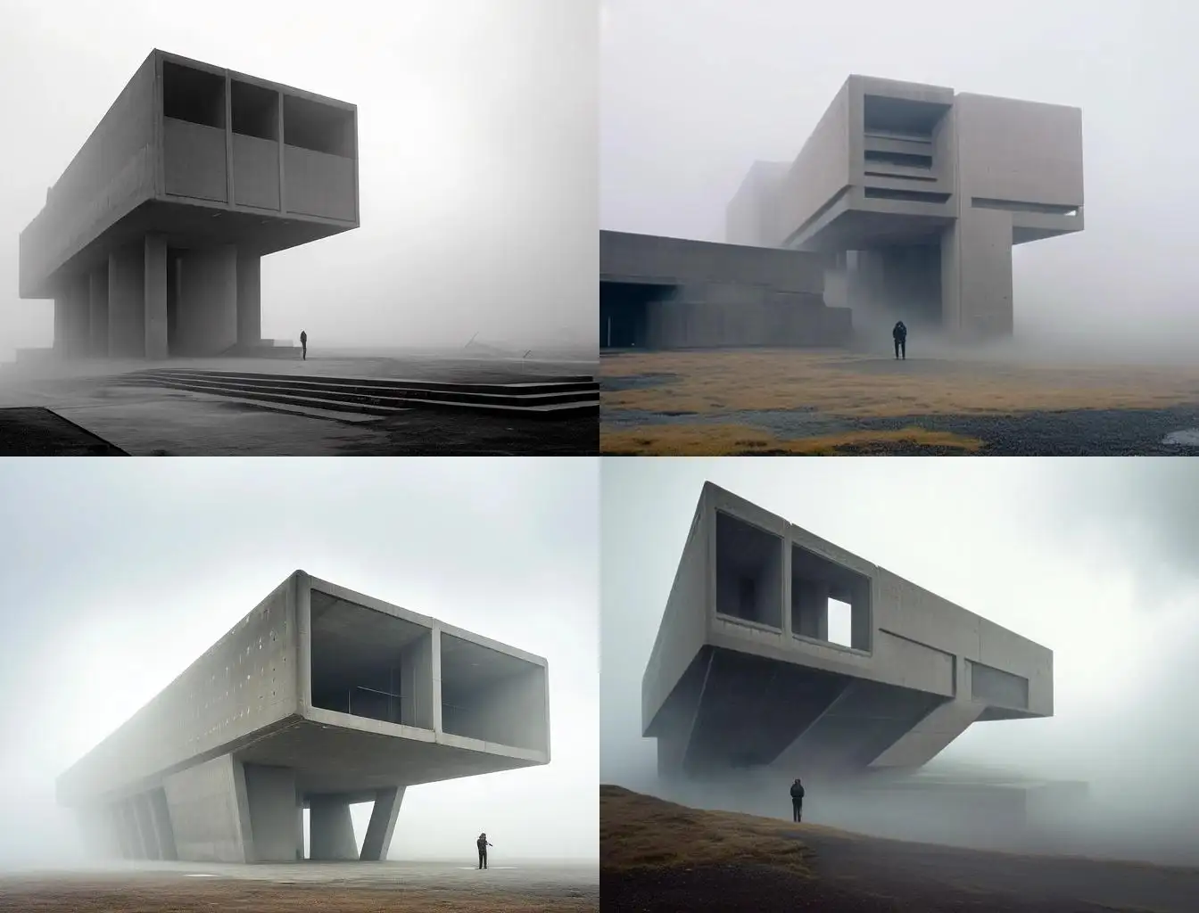 Eerie-Brutalist-Architecture-in-Misty-Landscape-with-Solitary-Figure