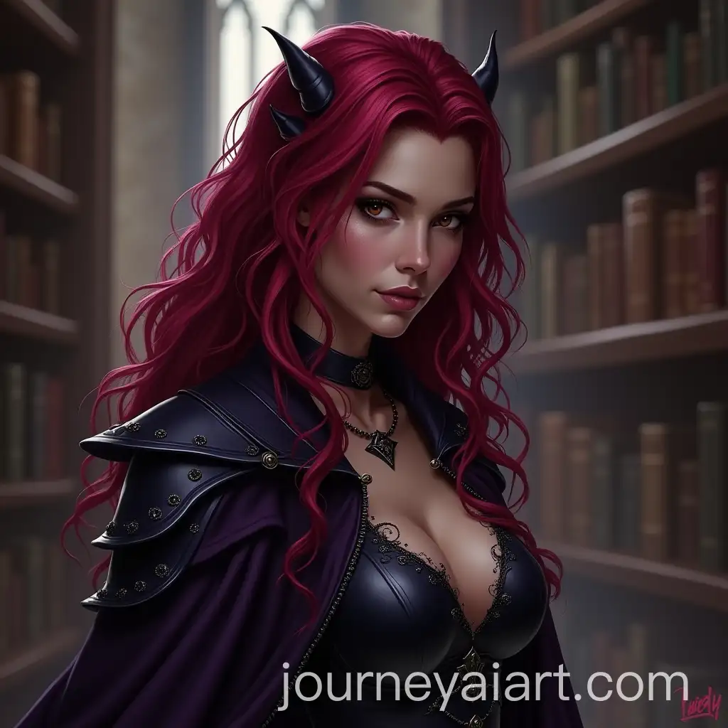 Beautiful-Human-Female-Illusionist-Wizard-in-Medieval-Castle-Library