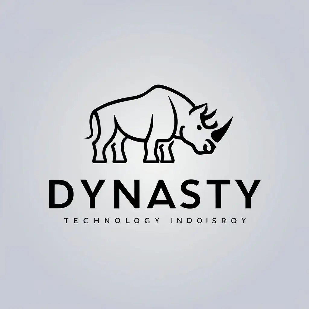 a vector logo design,with the text "dynasty", main symbol:rhinoceros,Minimalistic,be used in Technology industry,clear background