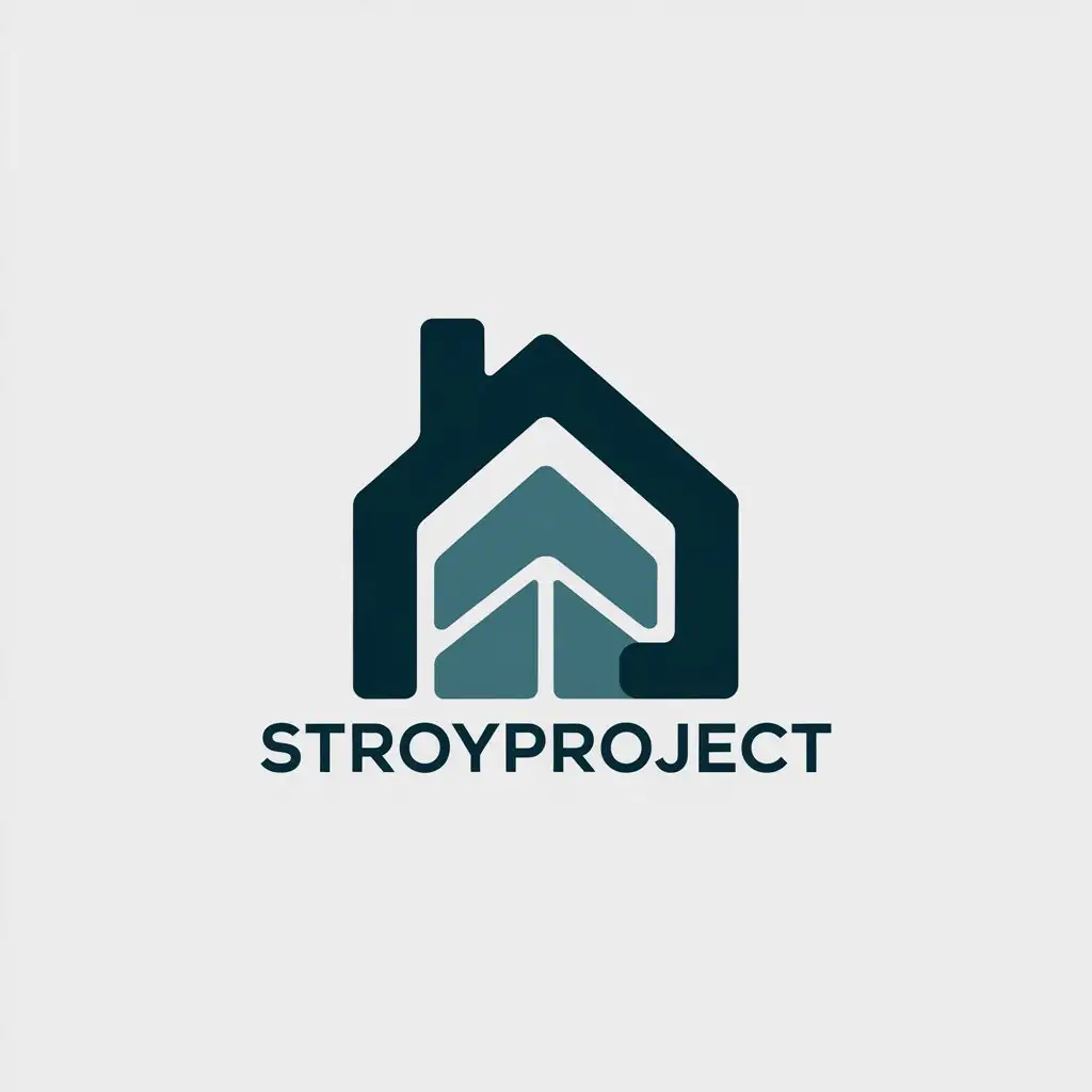 a vector logo design,with the text "StroyProject", main symbol:House,Moderate,be used in Construction industry,clear background