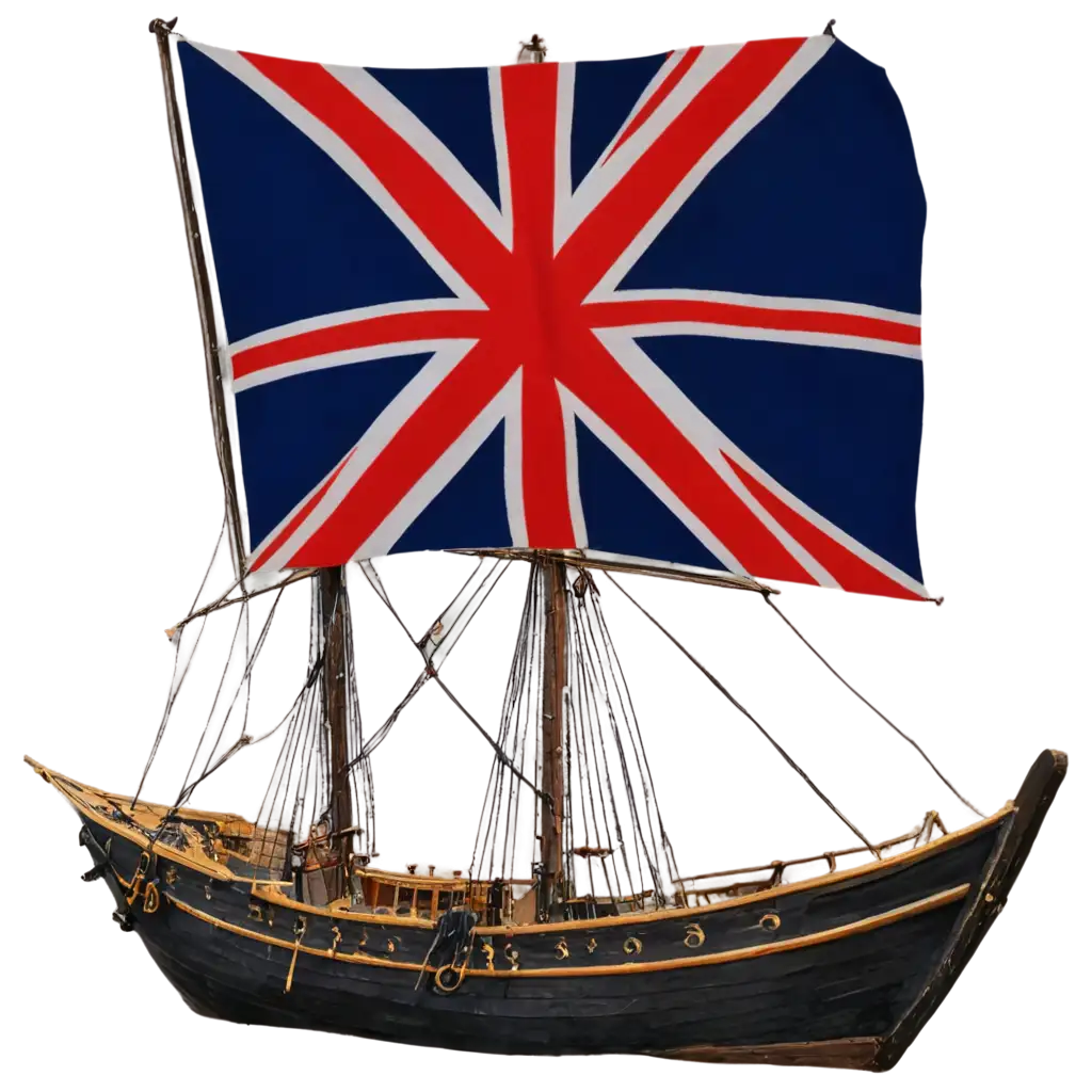 A 200year ago big pirate boat(boat have British flag)