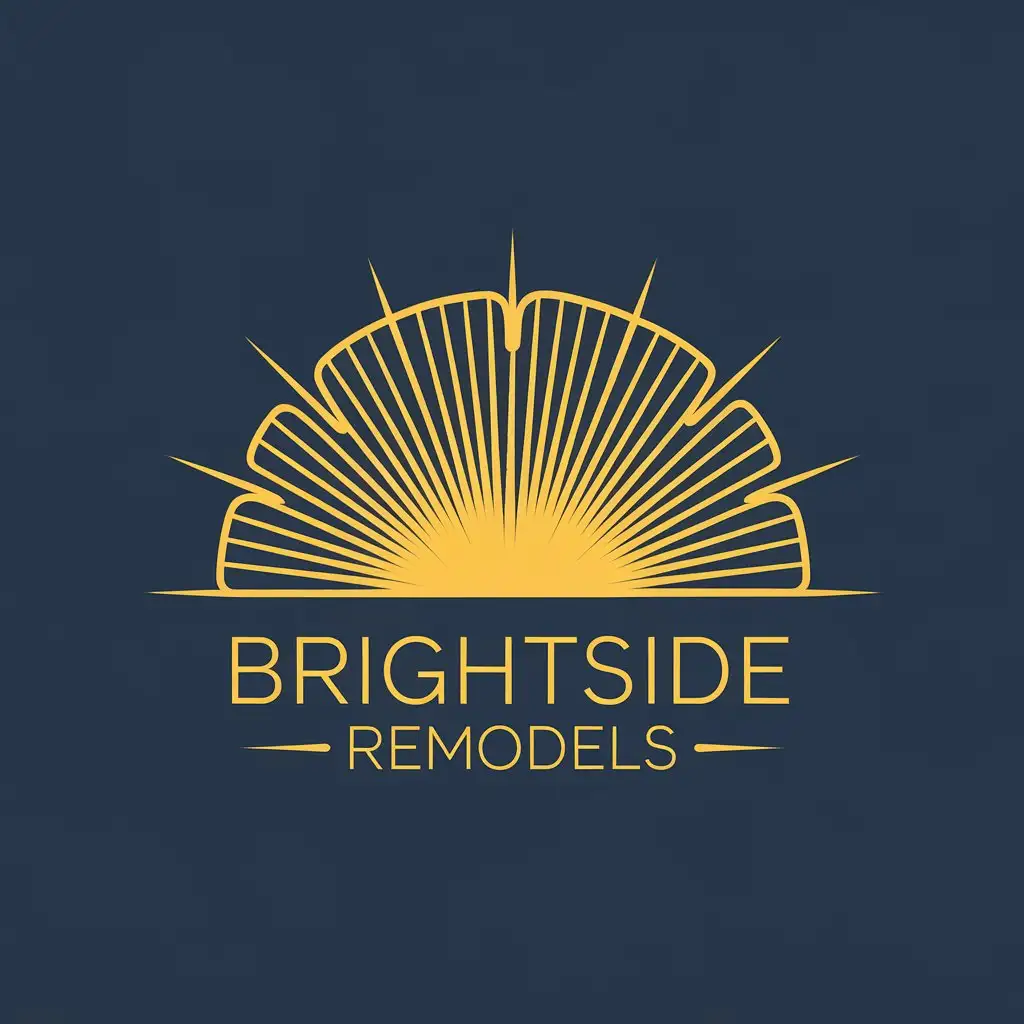 LOGO Design for Brightside Remodels Modern Minimalistic Sunbeam Icon with Bold Contrast