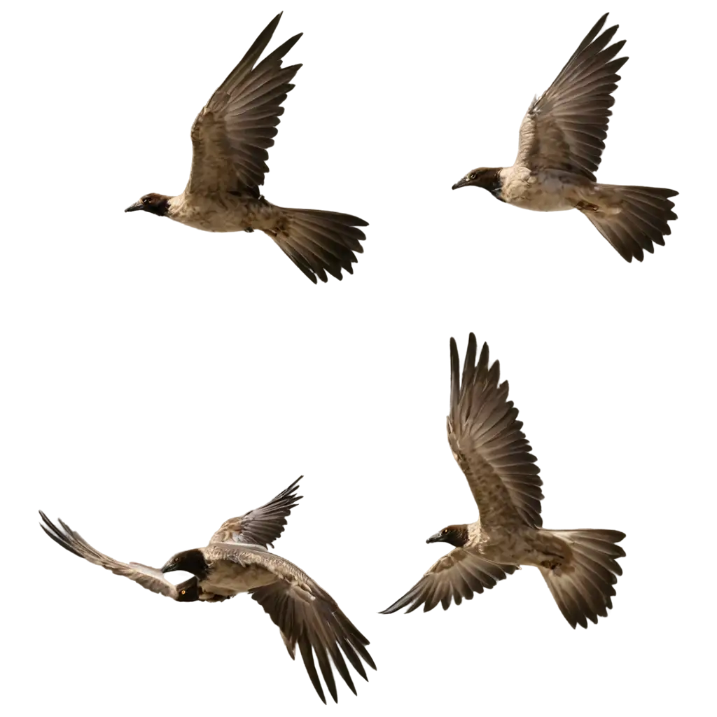 Generate multiple birds flying in the sky