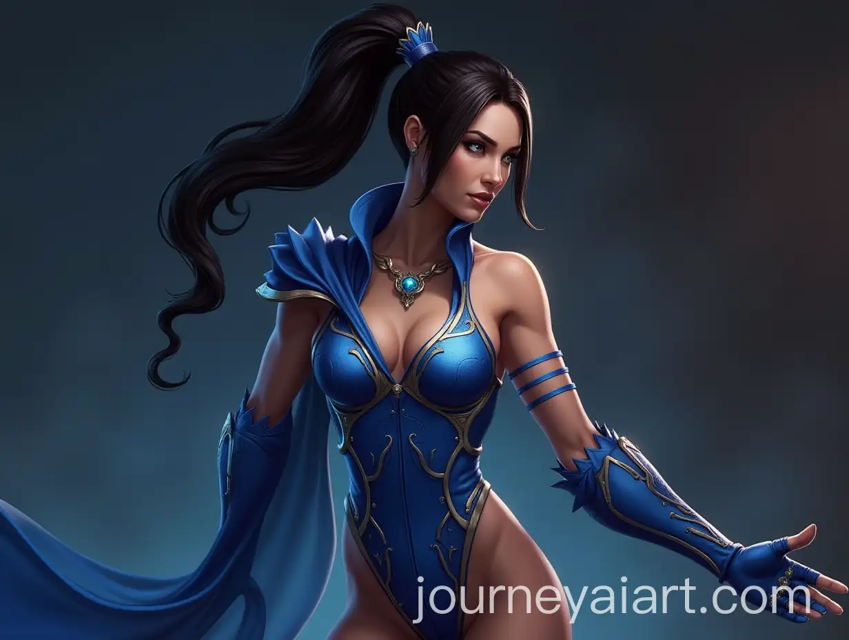 Princess-Kitana-from-Mortal-Kombat-Universe-in-Blue-Outfit