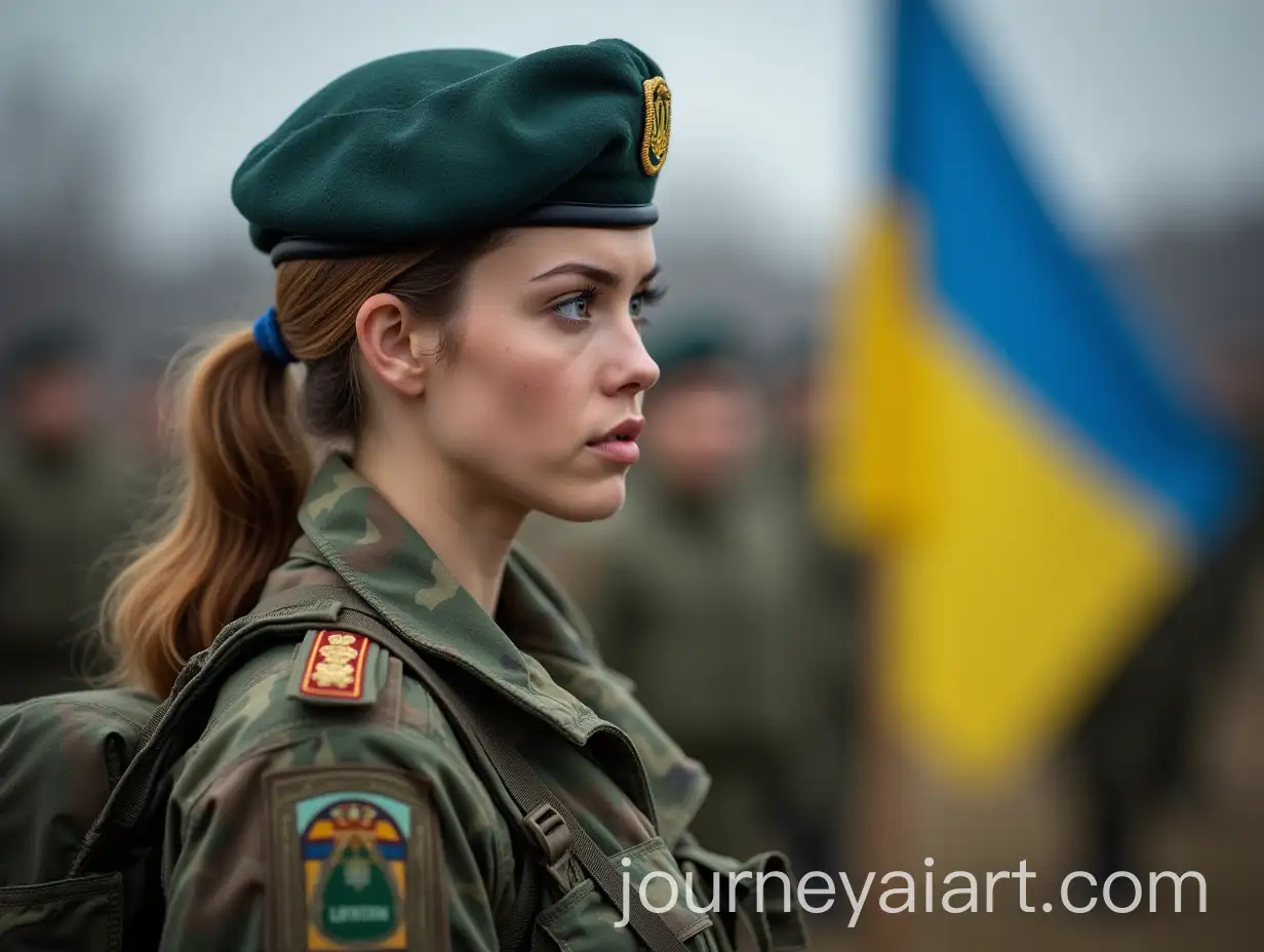 Ukrainian-Woman-Soldier-Demonstrating-Determination-in-Military-Uniform