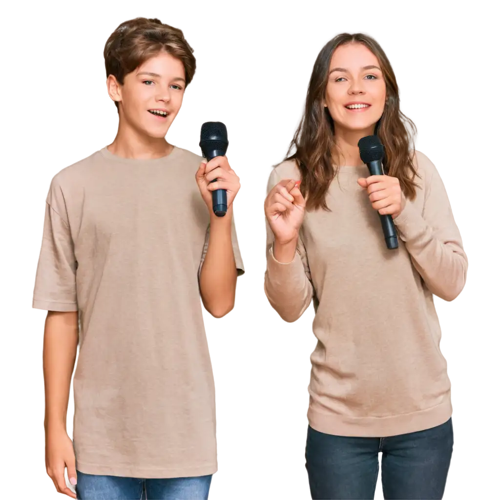 Boy-and-Girl-Singing-with-Portable-Microphone-PNG-ImagePNG-Image-Usage-Scenarios-HighQuality-Transparent-Background-for-Versatile-Use