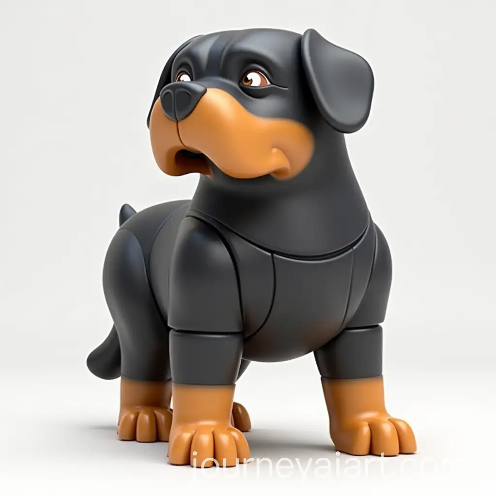 Stylized-Rottweiler-Toy-Dog-with-Glossy-Finish-and-Tan-Markings
