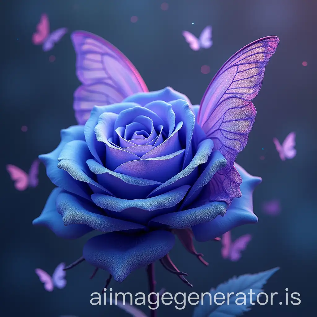 Blue-Roses-and-Purple-Butterflies-on-Sweater-Design-with-Flying-Effect