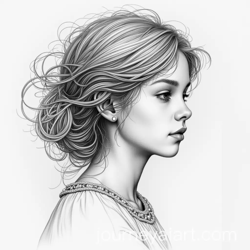Girl-Drawing-Spirit-of-Her-Mother-Connected-in-Pencil-Art