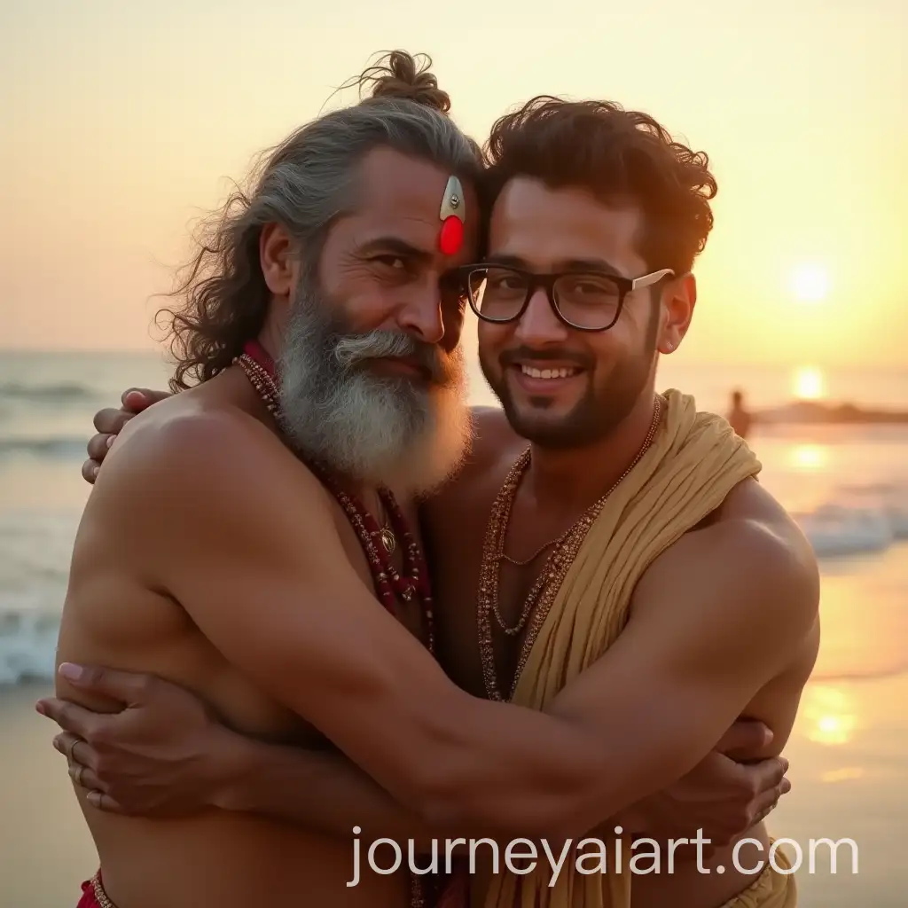 Hanuman-Devotee-Embraced-by-Hanuman-Ji-at-Sunset-Beach