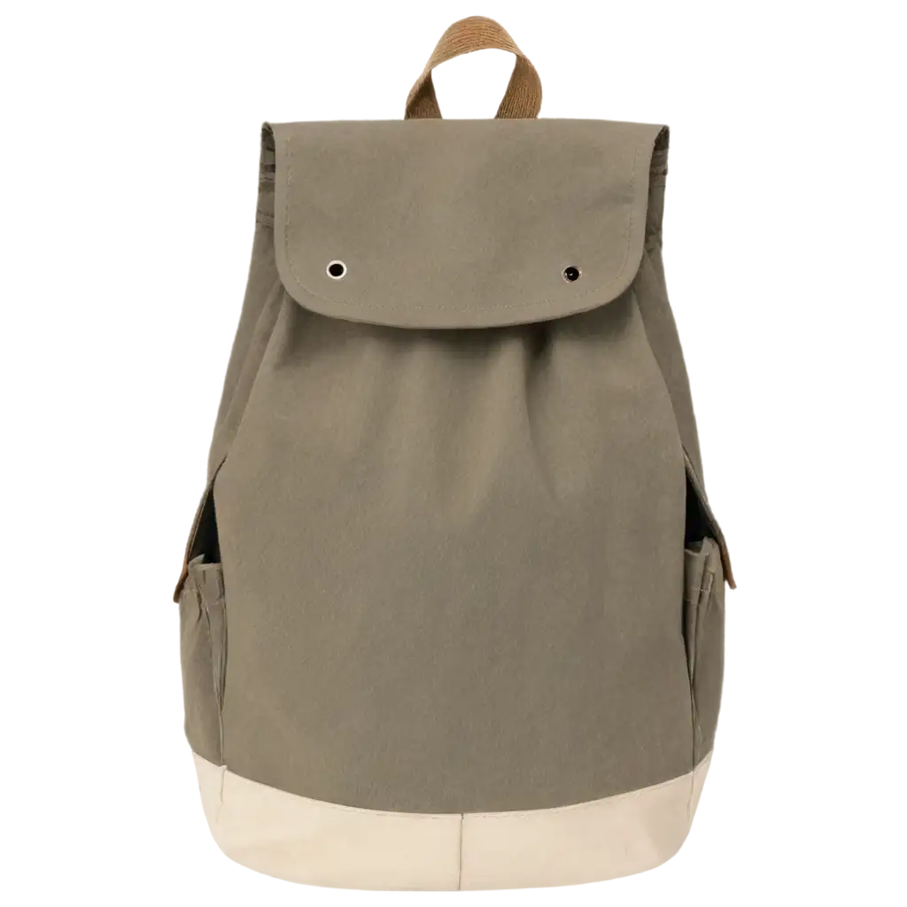 HighQuality-PNG-Image-of-a-Beige-Canvas-Backpack-with-Front-Pocket