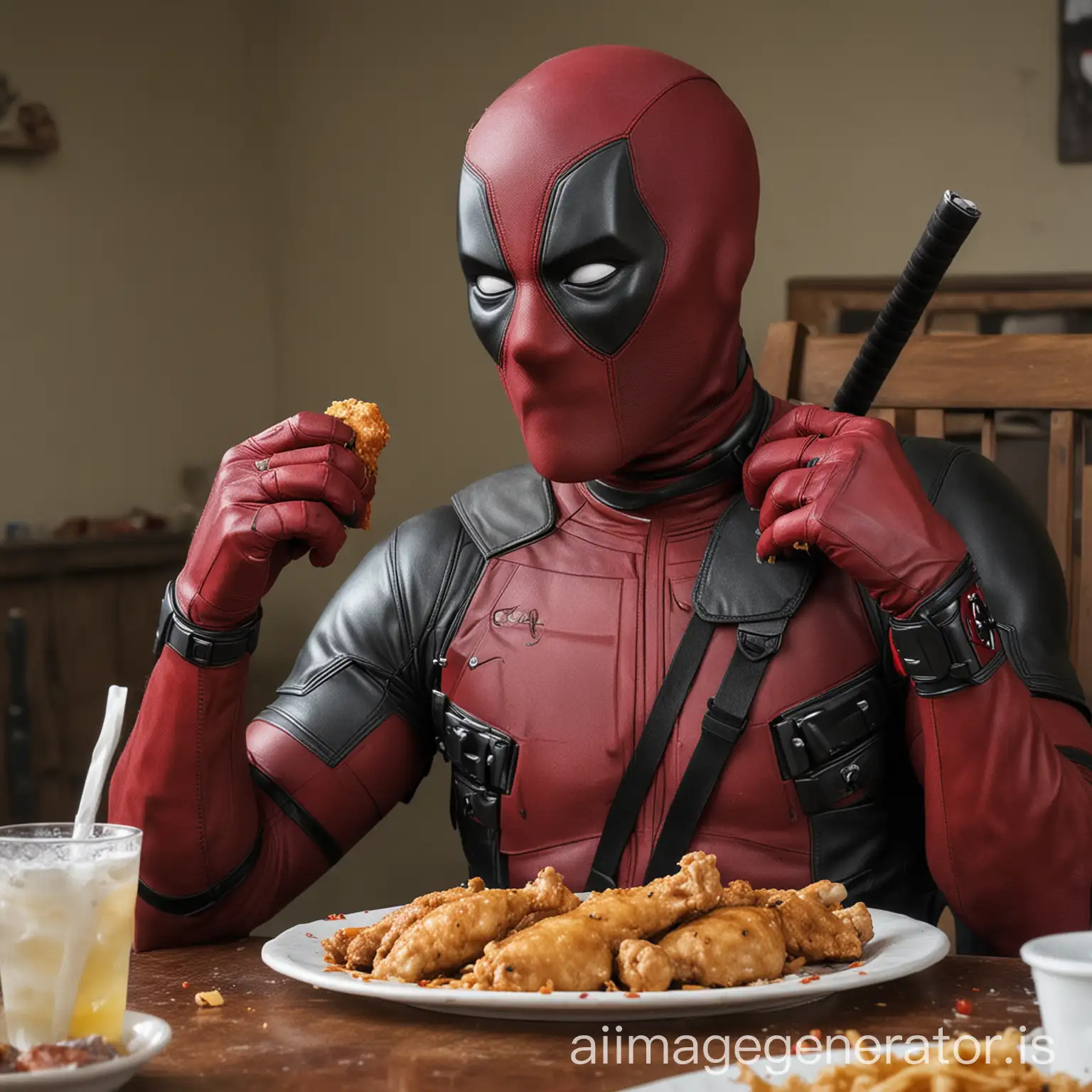 Deadpool-Enjoying-Spicy-Chicken-Wings