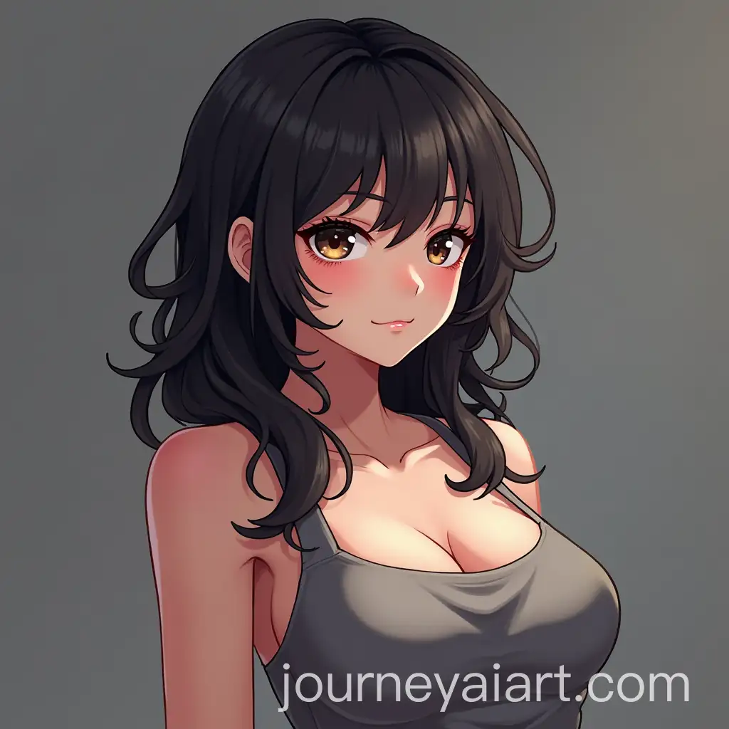 Gamer-Girl-with-Dark-Hair-in-Simple-Clothing