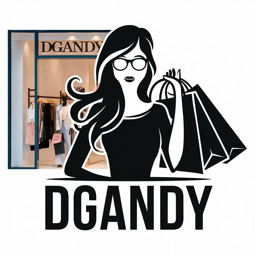 LOGO-Design-For-DGANDY-Elegant-Womens-Clothing-Store-Theme-with-Purchase-Symbol