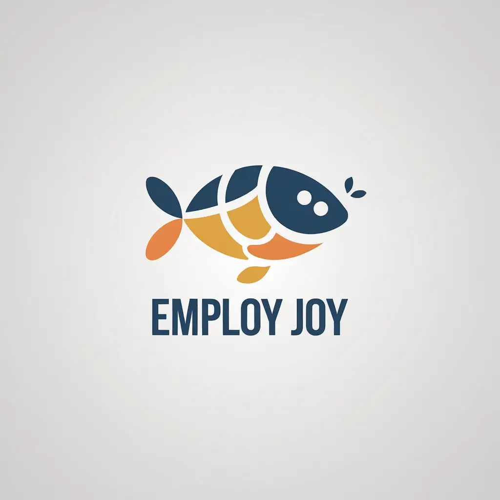 LOGO Design for Employ Joy Christian Fish Symbol with Joyful and Educational Vibe